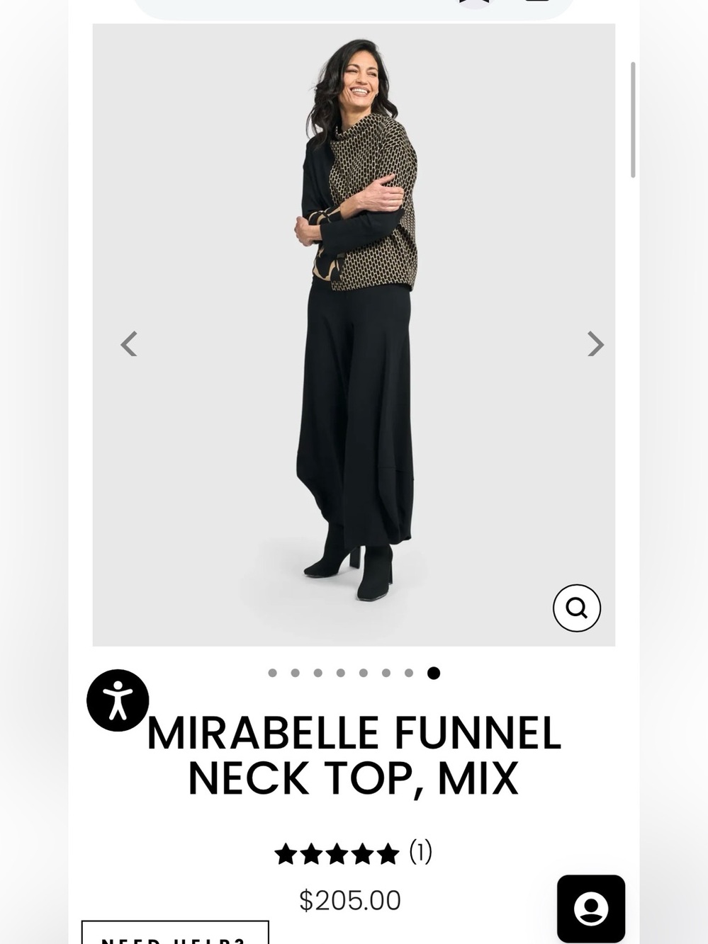 Ali Miles NWT Tunic Top Long Sleeve XL Jaquard Knit Sweater Funnell Neck Black